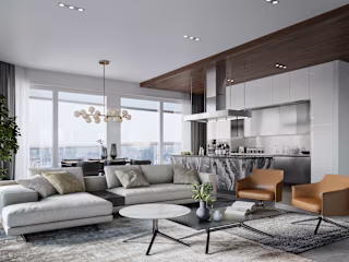 Open-Plan Living Space Design & Visualization