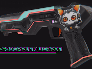 3D Cyberpunk Weapon - Blender | Substance Painter
