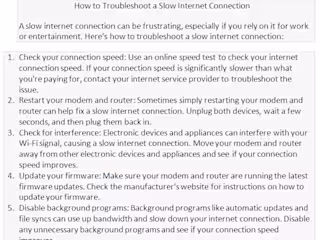 How to Troubleshoot a Slow Internet 