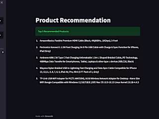 Product Recommendation Application