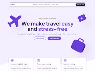 BagBudy - Landing Page + Mobile App Design