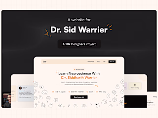 Landing page design for Dr. Siddharth Warrier