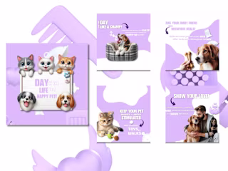 Day in the Life of a Happy Pet - Instagram Carousel