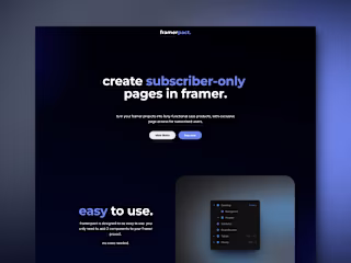 framerpact. - create subscriber-only 
pages in framer.