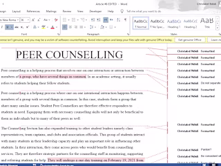Proofreading of Articles