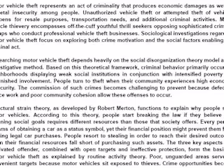 Content Writing: sociology and motor theft
