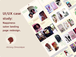 A case study on a salon landing page redesign on Behance