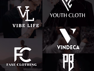 I monogram, apparel text dj band music boutique clothing logo's 