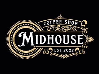 Midhouse Vintage  Decorative Ornamental Coffee Shop Logo Project