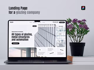 Landing page for a glazing company