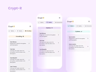 Crypt-R - Cryptography tool Mobile App