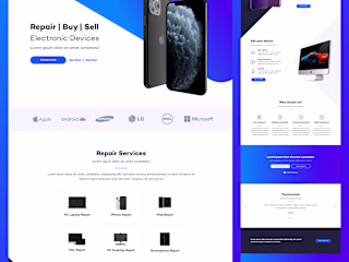 Website template design for Device Repair Shops