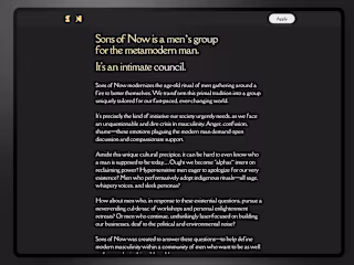 Sons of Now: a minimalistic landing page for men's group