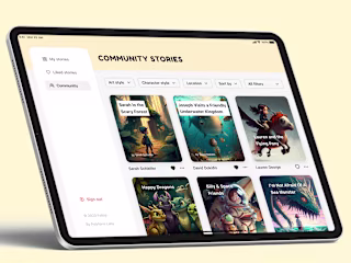 Faible: AI powered bed-time storybook iPad app for kids.