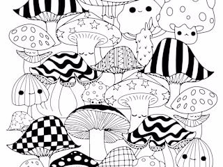 Kawaii style colouring book for teenagers 