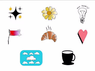 Playful Hand-Drawn Icons in Minimal Sketch Style