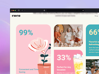 Coco | Pre-made Cocktails landing page