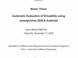 Thesis Dissertation on Automation Evaluation of Drivability