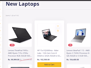Laptop e-commerce store
