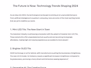 The Future is Now: Technology Trends Shaping 2024