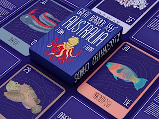 Illustrated cards for the Great Barrier Reefs Australia