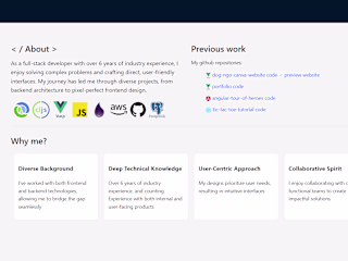 Simpler portfolio page