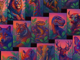 AI generated images: Vibrant Wildlife Portrait Collection