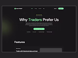 Trading Analytics Website Design in Framer