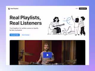 Landing Page Development for Real Playlist