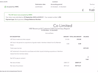Submitting VAT return to HMRC