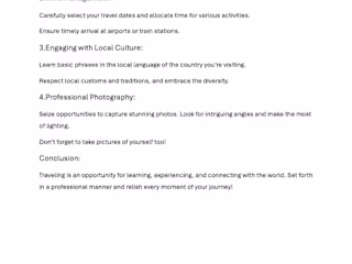 The Art of Travel: Exploring the World Professionally