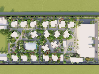 office and residential complex landscape design 