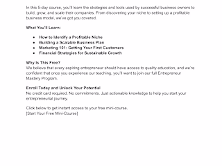 Lead Magnet for Online Course - Landing Page
