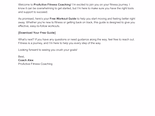 Kickstart Your Fitness - Welcome Email