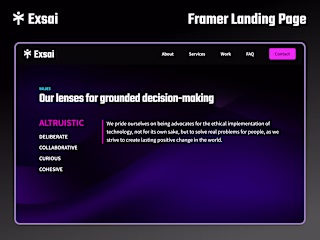 Exsai Design Studio, Landing Page Made In Framer