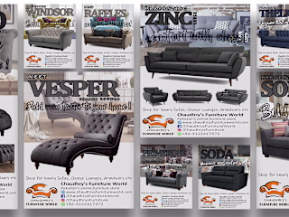 Pamphlet design for an online furniture store