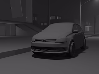 Volkswagen Polo in Stillness: 3D Rendering on Urban Streets