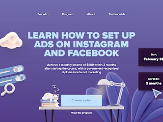 Landing Page for an online course