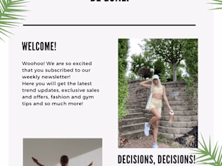 Newsletter for Zoe Activewear