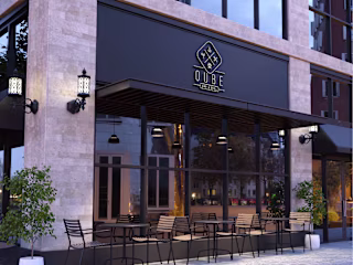 Qube bar & grill restaurant - Logo design
