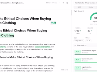 SEO blog content on sustainable fashion