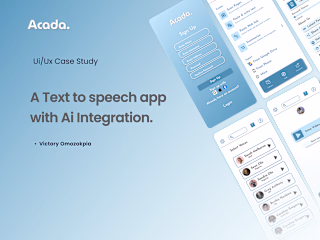 A Ui/ux design case study of a Text to speech app on Behance