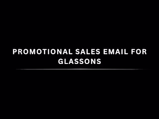 Spec Promotional Sales Email for Glassons