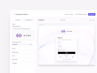 No-Code Theme Configurator for Identity Authorization Company