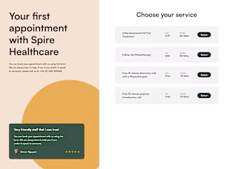 Spire Healthcare Booking Form Concept