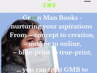 Book publishing website for Green Man books