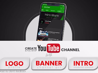 create youtube channel with logo, banner and intro