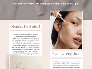 Newsletter for a Skincare brand