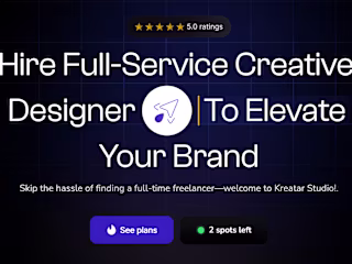 Kreatar Studio – A tailored made landing page for an Agency