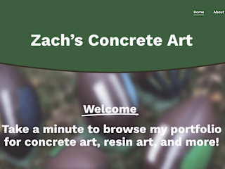 Zach's Concrete Art - Squarespace Website